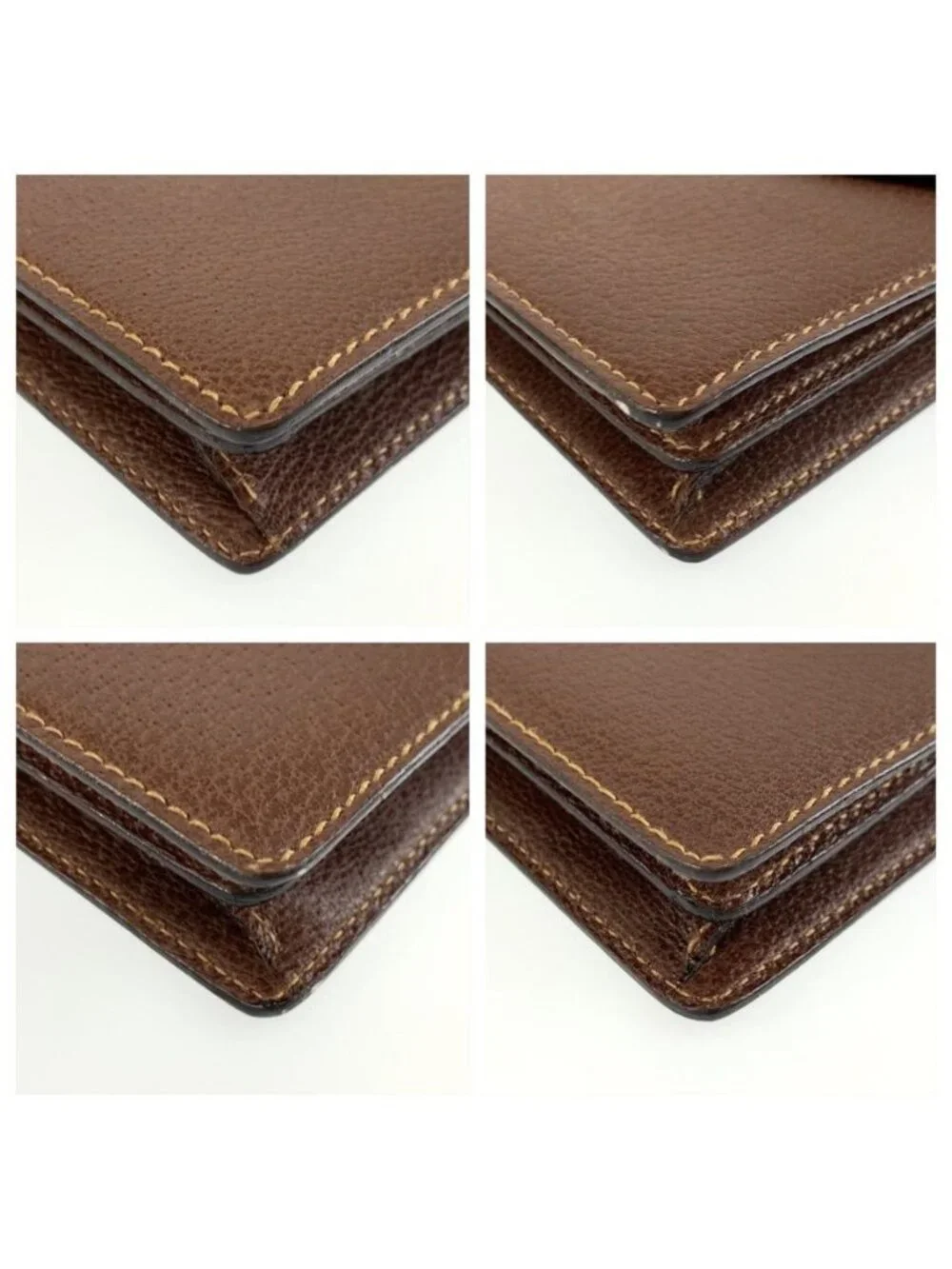 Gucci Brown Gold Leather Clutch